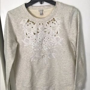 J.Crew embroidered sweatshirt.